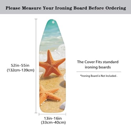Standard Size 15x54 Inch Ironing Board Cover Starfish Beach Print Iron Cover - Image 5