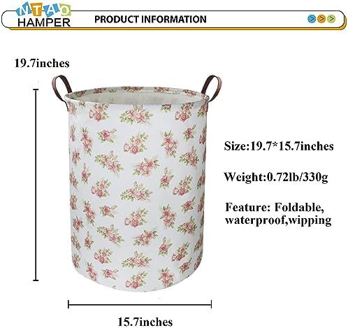 NTAOHAMPER Pink Flower Laundry Hamper, laundry Basket, Nursery Hamper, - Image 6
