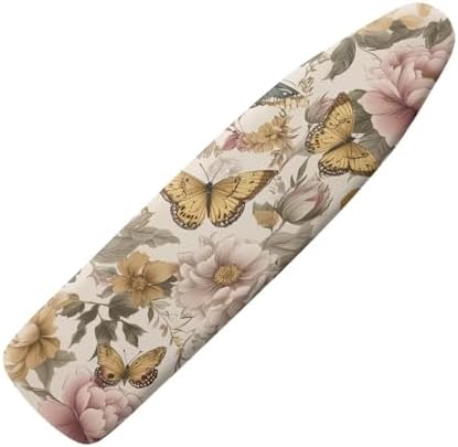 Butterfly Peony Print Ironing Board Cover Standard Size 15x54 Inch Iron Cover by Wanzuoeng