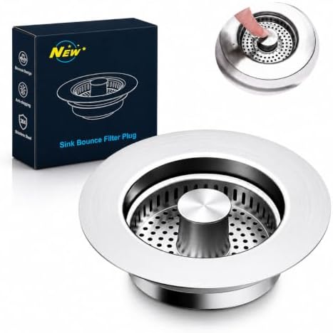 3-in-1 Kitchen Sink Drain Strainer & Stopper by voze
