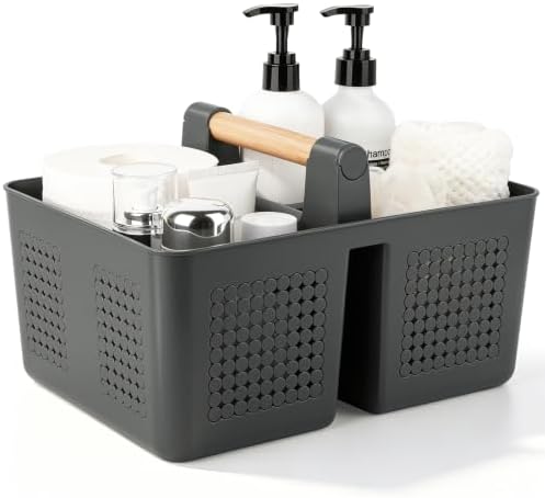 JiatuA Portable Shower Caddy Basket Plastic Caddy Organizer Large Dark Grey by JiatuA