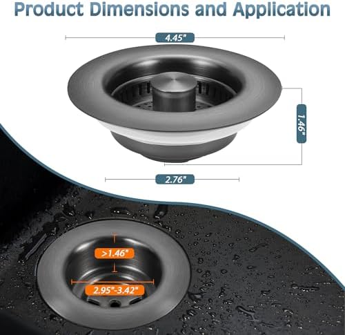 TGOSOMT Kitchen Sink Drain Strainer Stopper, Anti-Clog & Quick Drain - Image 5
