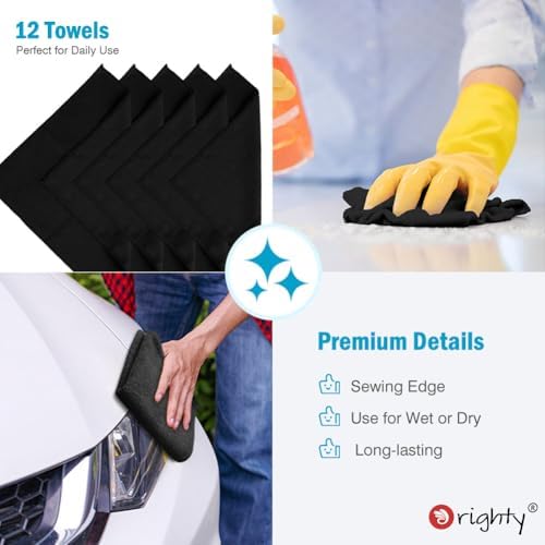 Orighty Microfiber Cleaning Cloth, Cleaning Rags, 12 Pack, 12x11 in - Image 6