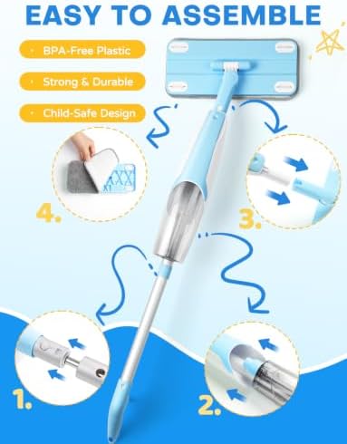 Kids Cleaning Toy Set, Mini Spray Mop Montessori Toys Spray Mop & Kids Broom - Image 6
