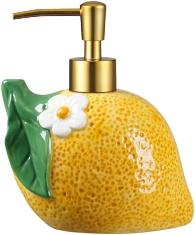 RQYIXI 17 OZ Lemon Ceramic Soap Dispenser by RQYIXI