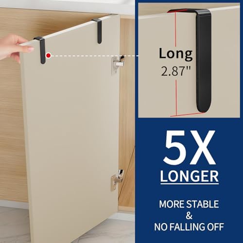 STWWO 2 Pack Over Cabinet Doors Towel Holder Rack Bars - Image 2