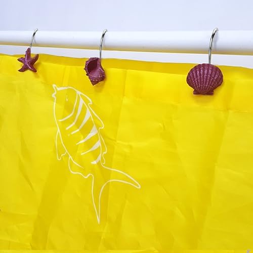 Seashell Shower Curtain Hooks 12pcs Beach Shower Curtain Rings Bath Shower - Image 2