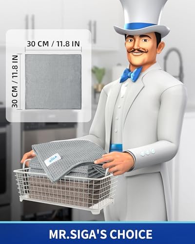 MR.SIGA Waffle Weave Cleaning Cloths, Ultra Absorbent and Lint Free, 6 Pack - Image 2