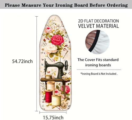 Nuxovilar Sewing Machine Flower Ironing Board Cover 15x54 Polyester - Image 4