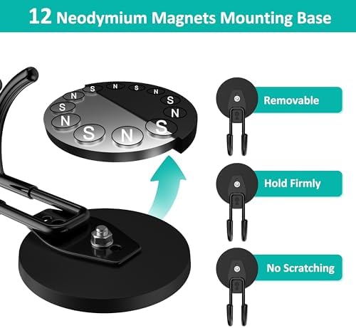ENUODA Strong Magnetic Hooks Heavy Duty Magnetic Garage Hook, Large Magnet Hooks - Image 2
