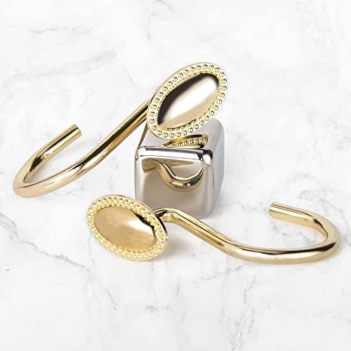 Gold Shower Curtain Hooks Rings, Zinc Alloy - Image 3