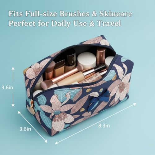 Large Pencil Case, Quilted Cotton Pencil Pouch, Cute Floral Pen Bag - Image 3