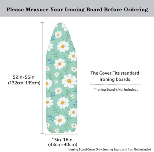 Daisy Ironing Board Cover, Non-Slip Stretchy Countryside Wild Flower Iron Board - Image 3