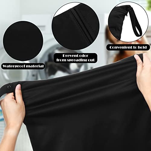 Shappy 2 Pack Wet Dry Bag Travel Laundry Waterproof, Solid Black Gray - Image 4