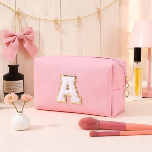 Initial Makeup Bag for Women Gifts, PU Leather Cosmetic Pouch - Image 6