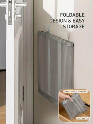 Wall-Mounted Foldable Laundry Basket, 41L Mesh Hamper, 2 Pack - Image 5