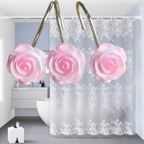 Two Fish Home Fashions Set of 12 Decorative Christmas Tree Resin Shower Curtain - Image 6