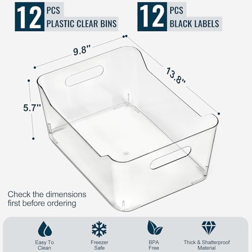 12 PACK Multi-Use Clear Plastic Storage Bins - Image 3