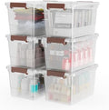 WYT 6 Pack 17qt Clear Plastic Storage Bin by WYT
