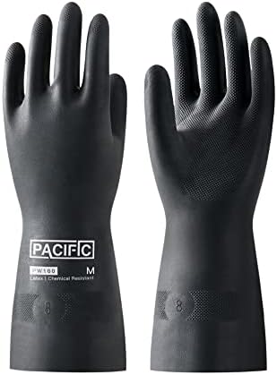 PACIFIC PPE Chemical Resistant Gloves, Heavy Duty Industrial Rubber Gloves by PACIFICPPE