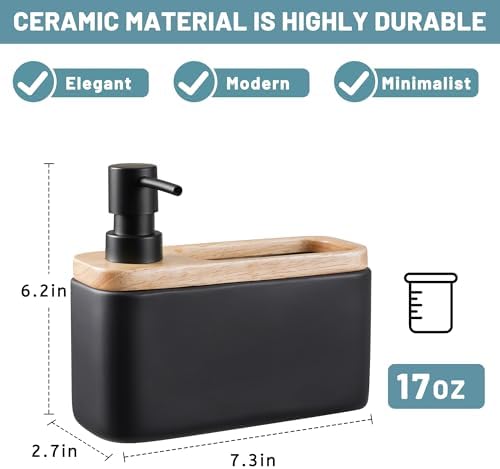 RQYIXI 2-in-1 Ceramic Soap Dispenser - Image 7