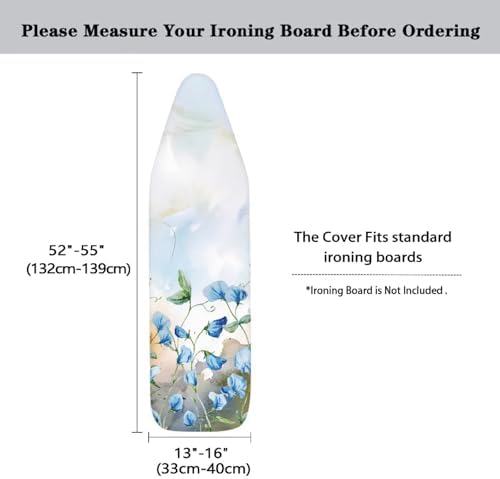 Floral Ironing Board Cover and Pad, Standard Size 15" x 54" Iron Board Cover - Image 6