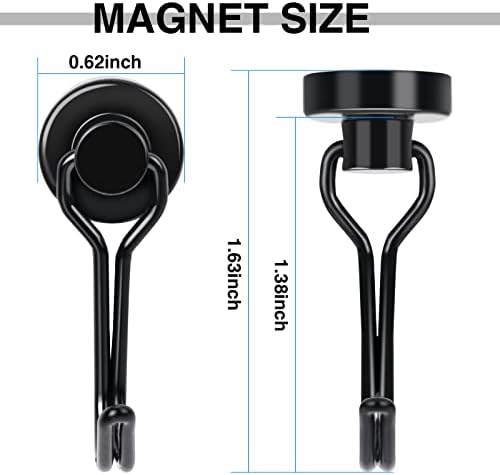 E BAVITE Swivel Swing Black Magnetic Hooks, 30lbs Magnet Hook - Image 2