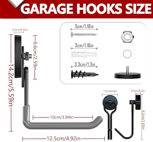 3-H Heavy Duty Magnetic Hooks, Large Magnet Hooks, 2 Pack Gray - Image 3