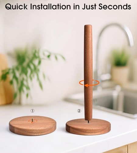 Acacia Wood Paper Towel Holder Stand – Wooden Kitchen Paper Towel Holder - Image 5
