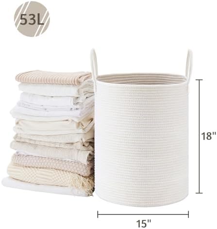 VIPOSCO 53L Tall Woven Laundry Basket Hamper - Image 5
