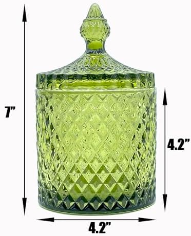 20 oz Olive Green Glass Candy Dish - Image 3