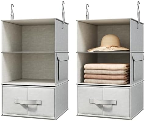 2 Pack 3-Shelf Hanging Closet Organizer by Vailando