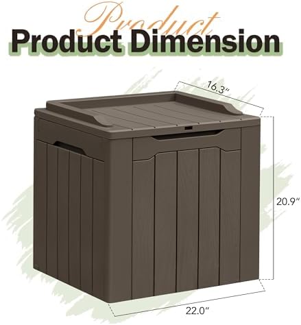Greesum 31 Gallon Resin Deck Box All Weather Outdoor Storage Boxes - Image 6