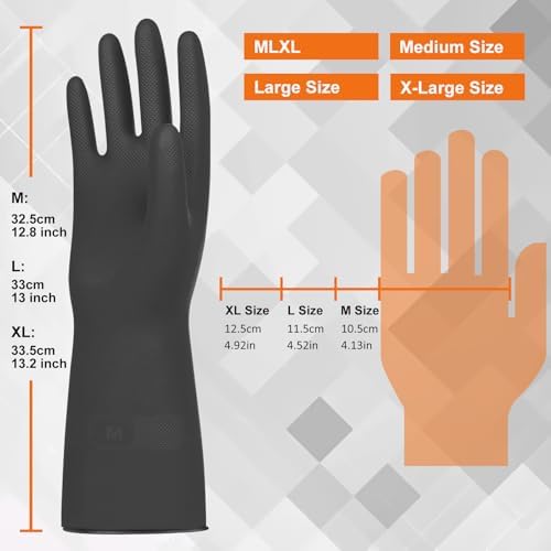 Beieverluck 10 Pairs Chemical Resistant Gloves, Reusable Heavy Duty Rubber Work - Image 2