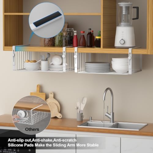 AmonHouseware 2Pack Under Shelf Basket Storage, Adjustable Hanging - Image 5