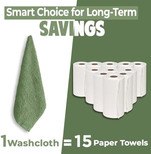 DAN RIVER 12 Pack Cotton Wash Cloths Set - Image 6