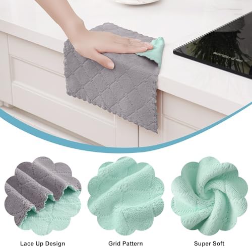 Homaxy 12 Pack Super Soft Dish Cloths - Image 2