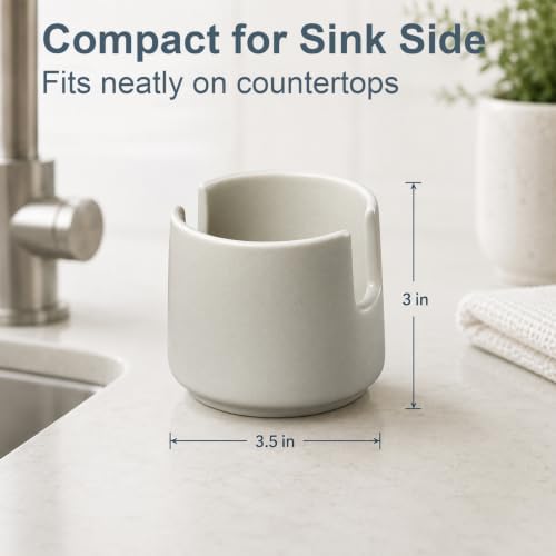 ONEMORE Ceramic Sponge Holder for Kitchen Sink, Kitchen Sink Organizer - Image 2
