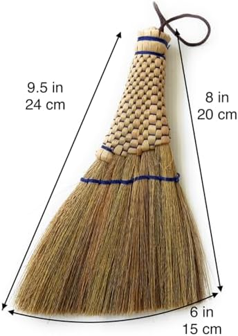 Handmade Whisk Broom, 9-Inch Small Hand Broom, Kong Grass - Image 4