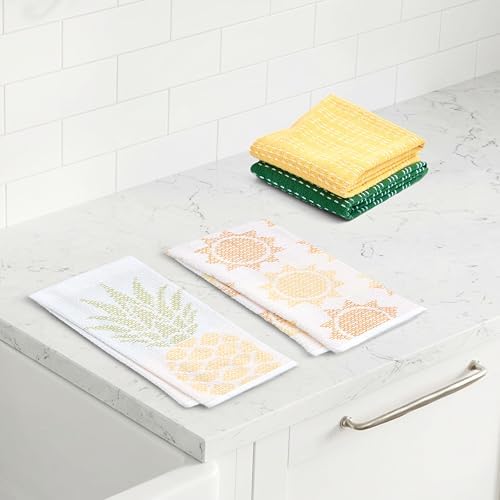 Ritz 4-Piece Kitchen Towel Set, Jacquard Pineapple & Sun Toss Prints - Image 5