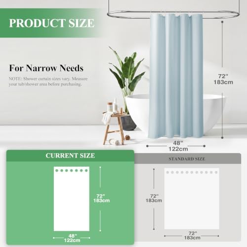 Dynamene Stall Waffle Shower Curtain 256 GSM Heavy Fabric 48x72 Fog Blue - Image 2