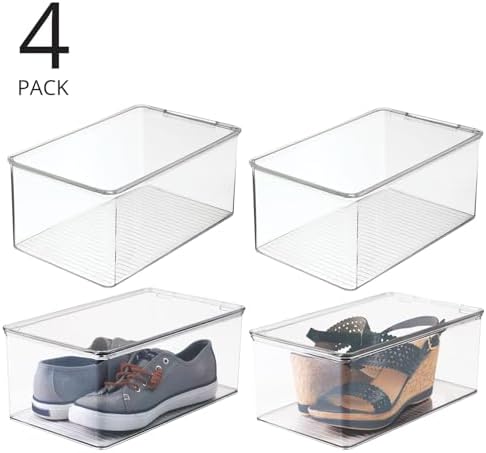 mDesign Stackable Plastic Closet Storage Container Bin Box - Image 2