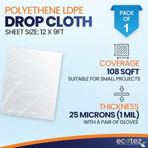1 Pack 12 x 9 ft Extra Large Plastic Drop Cloth - Image 2