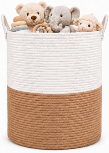 Baby Laundry Basket, Cotton Rope Nursery Hamper by DOFASAYI
