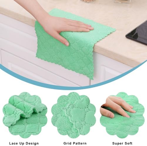 Homaxy 12 Pack Super Soft & Absorbent Dish Cloths - Image 2