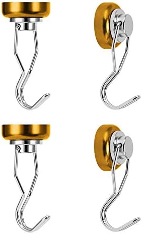 Ant Mag Swivel Magnetic Hooks 80lbs Yellow 4 Pack by AntMag