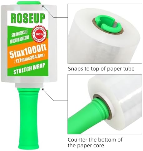 Clear Stretch Wrap Film 5" x 1000ft Roll - Image 3