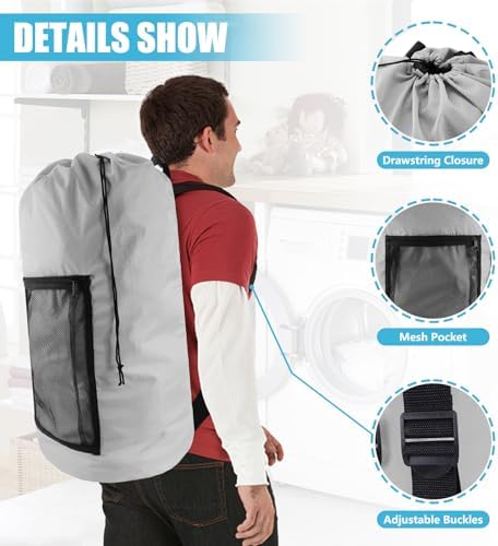 Olosar Laundry Bag Backpack, Extra Large Travel Laundry Bag - Image 4