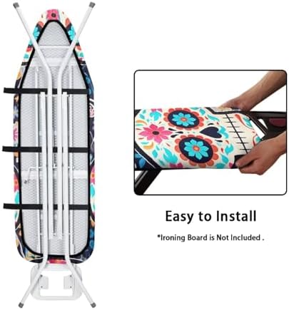 Tribe Floral Skull Ironing Board Cover 15x54 Inch Standard Mexican Skeleton - Image 5