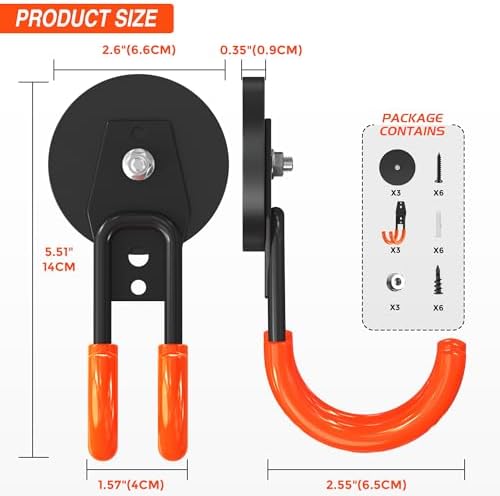 3 PCS Magnetic Garage Storage Hooks, Strong Magnetic Hooks Heavy Duty, Large - Image 3